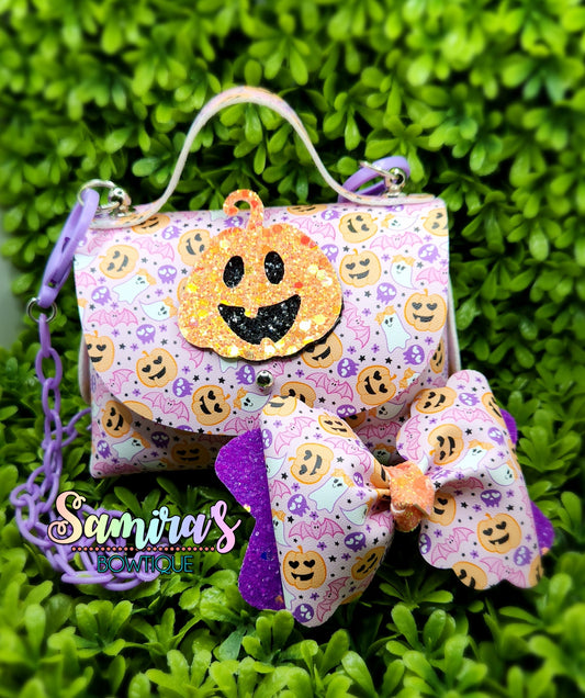 Happy Pumpkin purse and bow set